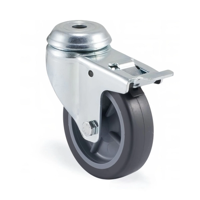 Roată 1700 MTB Ø75mm F18 polipropilenă/cauciuc 60kg cu frână