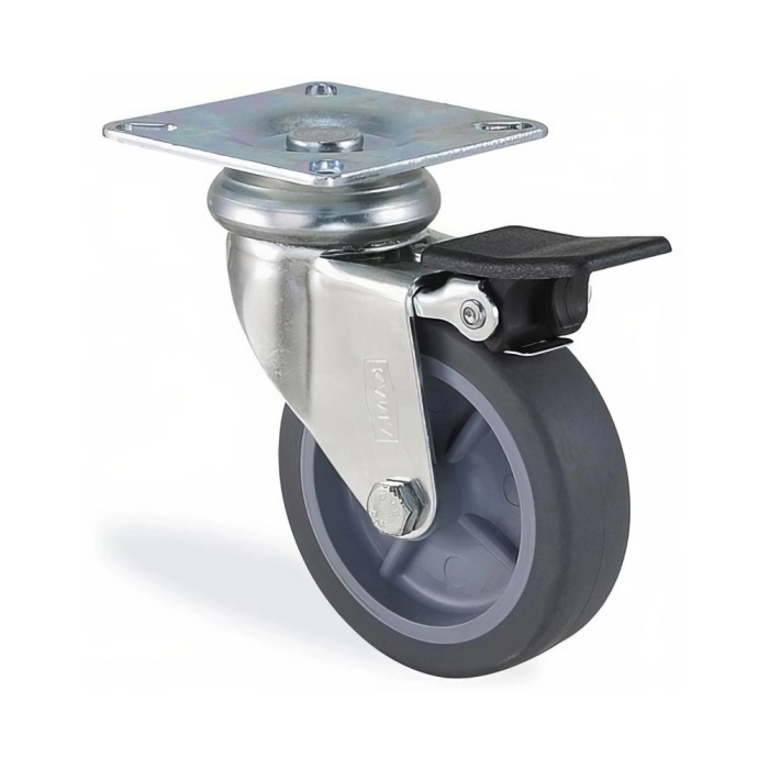 Колесо 1302 MTB Ø75мм F04 полипропилен/резина 40кг с тормозом