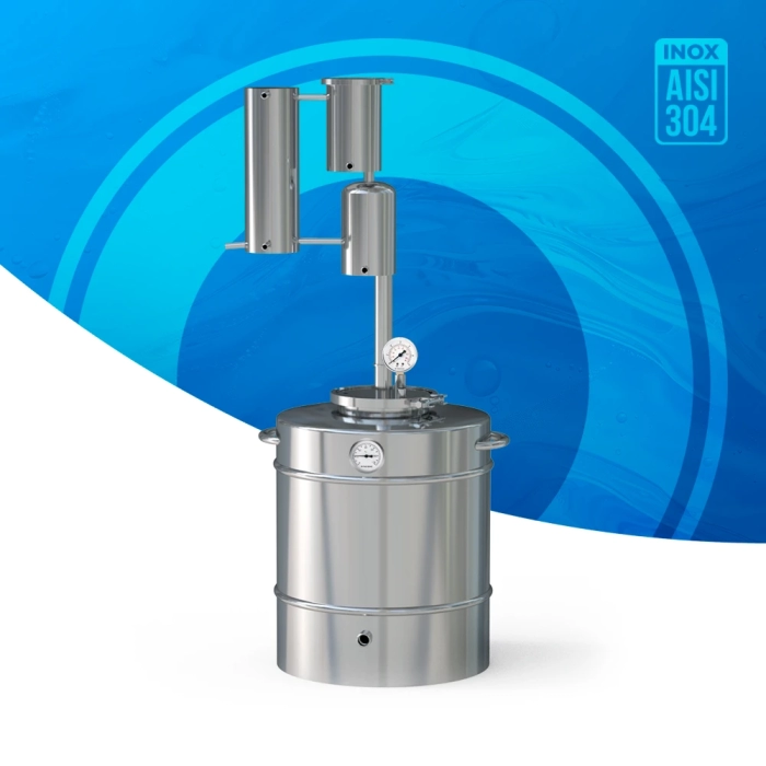 3în1 Cazan de distilat + autoclav + butoi 50lt INOX AISI 304