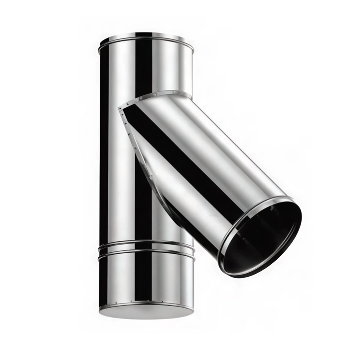Ø200 Teu coș de fum TTI simplu perete 45°