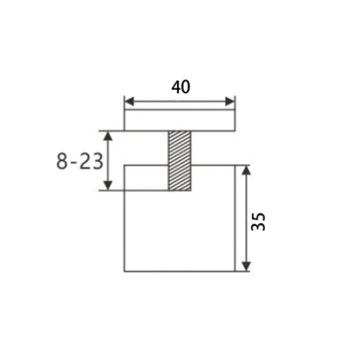 KE-754 Black Fixare monopunct tip distanțier Ø40x35mm