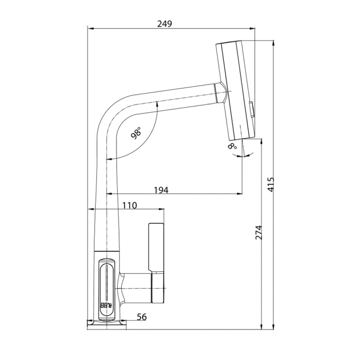 Смеситель кухонный Brushed Nickel H3428 L-5