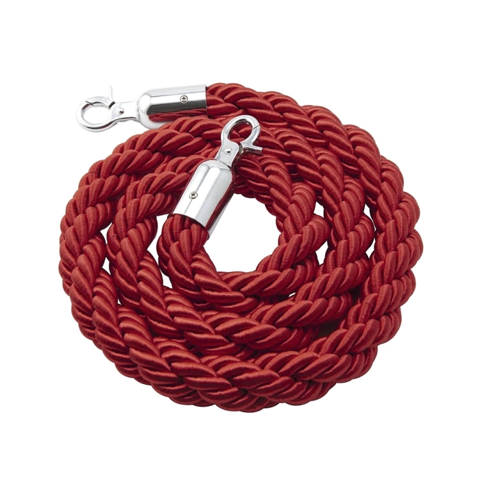 Cordon de delimitare pentru stâlpi Ø28mm L=1500mm cu carabină culoare roșie