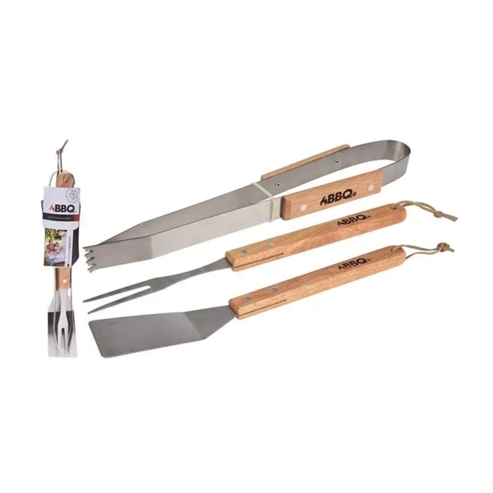 Набор для мангала BBQ ручка деревянная 3 ед.
