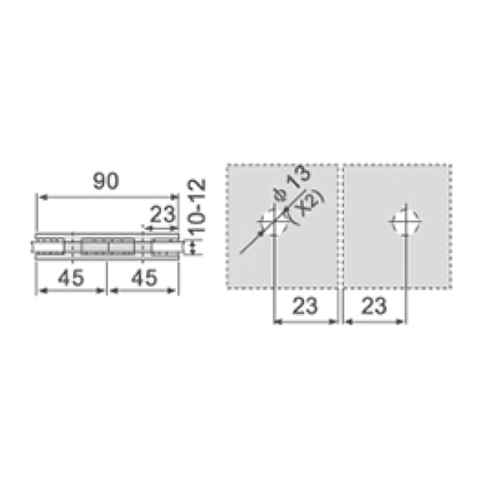 KE-05B Black Conector sticlă-sticlă 180*
