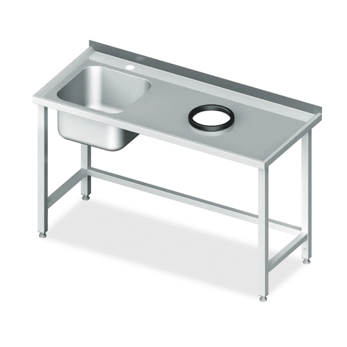 Spălător cu o cuvă și gaură pentru deșeuri (dreaptă) MM24 INOX AISI 304