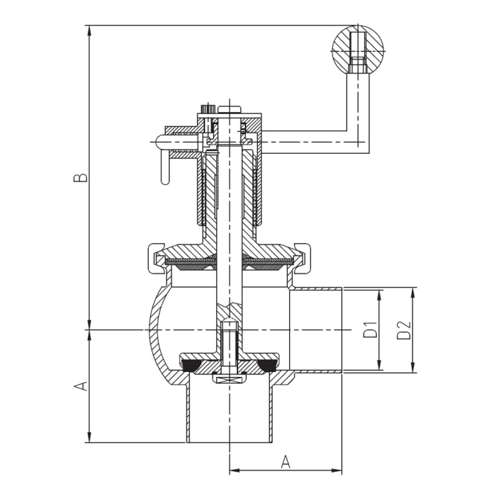 Supapă inox 4730 tip L cu scaun unghiular S-S