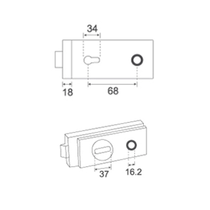 CL-822 Black Încuietoare ușă WC, contraplacă in perete