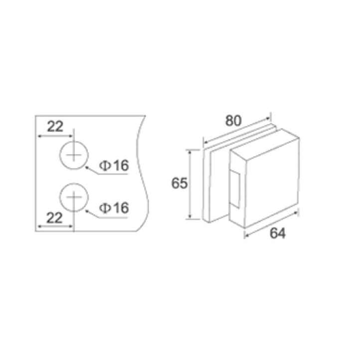 CL-824 Anod Contraplacă sticlă pentru ușă cu toc