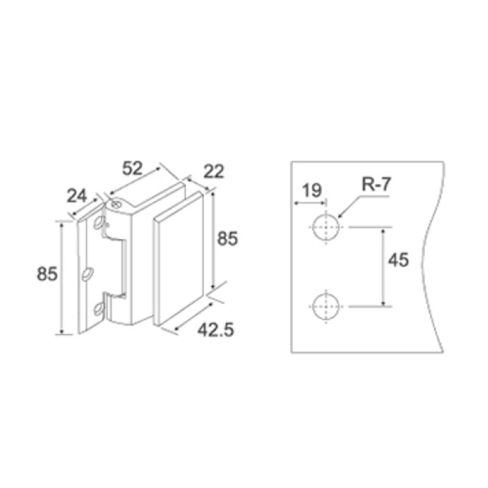 CL-899 Anod Balama sticlă pentru ușă cu toc
